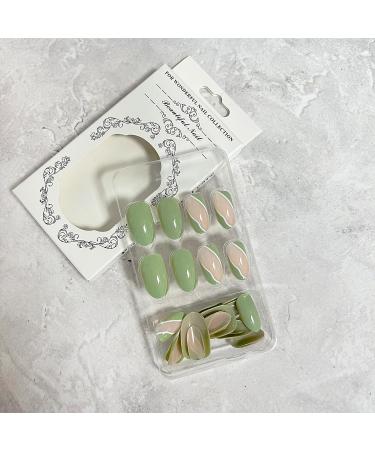 St. Patrick's Day Green Almond Shaped Acrylic Press on Nails - Full Cover False Nails for Women and Girls | Almond Nail A8 - Buy Online on GoSupps.com