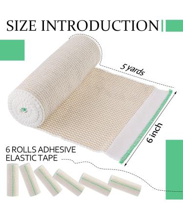 6 Pack 6 Inch Elastic Bandage Wrap with Hook and Loop Fasteners | Compression Wrap for Sprained Ankle, Knee, Elbow | 6 Inch Wide - Buy Online on GoSupps.com
