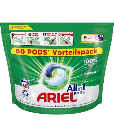 Buy Ariel All-in-1 Detergent Pods - 60 Washloads for Fresh Laundry & Stain Removal | Universal Fresh | Low Temp Efficiency - Buy Online on GoSupps.com