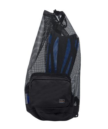 PACMAXI Scuba Diving Bag Oversized Mesh Scuba Diving Backpack for Snorkeling Gear & Equipment Holds Mask Fins Snorkel black