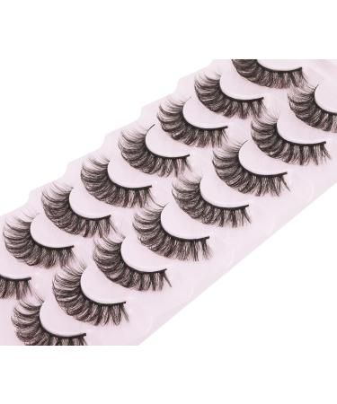 Yawamica 16MM C Curl Mink Lashes - Natural Wispy Medium Volume False Eyelashes, 8 Pairs Pack - Buy Online on GoSupps.com