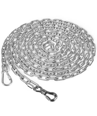 XiaZ Heavy Duty Dog Chains for Outside 30FT Stainless Steel Tie Out Cable with Swivel Hook for Large Medium Dogs Metal Chew Proof Pet Runner Chain Leash Lead for Outdoor Camping Hiking Yard 4MM Silver 4mm 30ft