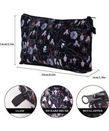 Adorable Wednesday Addams Makeup Bag for Women - Roomy & Portable Cosmetic Pouch for Camp, Vacation & Travel - Perfect Gift for Girls (Moon) - Buy Online on GoSupps.com