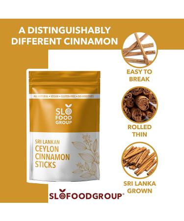 Slofoodgroup Ceylon Cinnamon Sticks 1lb - Pure 5 Cinnamon Quills from Sri Lanka - Cinnamomum Verum - 1lb Pack - Buy Online on GoSupps.com