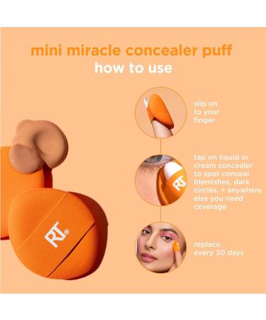 Real Techniques Mini Miracle Concealer Puff Small Makeup Puff For Liquid and Cream Foundation and Concealer Targeted Concealing Under Eyes and Blemishes Travel Friendly 6 Count 6/Mini Miracle Concealer Puff Trio - Buy Online on GoSupps.com