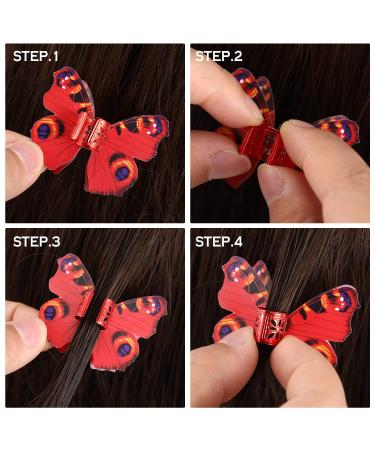 Iridescent Butterfly Dreadlocks Beads - 20 Pieces Hair Cuffs Clips Rings for Women and Girls | Colorful Braiding Hair Jewelry - Buy Online on GoSupps.com