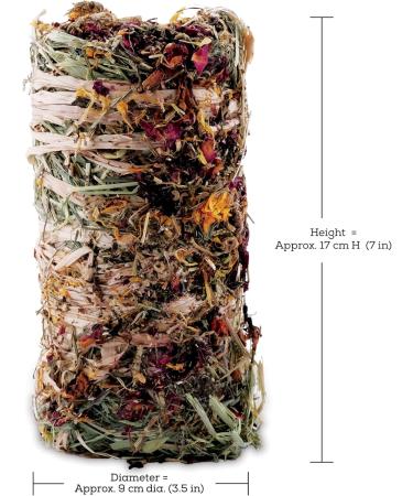 Living World Green Botanicals Hay Bale with Flowers 200 g (7 oz) - Buy Online on GoSupps.com