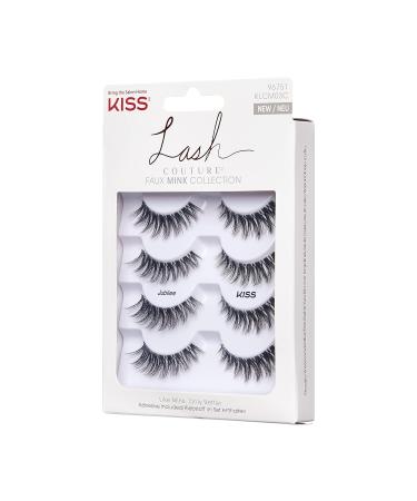 Kiss Lash Couture Faux Mink Collection - 4 Pairs Synthetic Fake Eyelashes with Glue | Ultra-Fine Gentle Tips - International Shipping Available - Buy Online on GoSupps.com