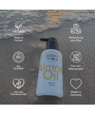 Organic Almond Oil - Garden of Oils - Cold-Pressed Pure Almond Oil from Germany (30ml) - Natural Skincare & Haircare - Buy Online on GoSupps.com