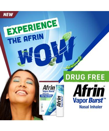 New Afrin Vapor Burst On-The-Go Daily Inhaler 100% Drug Free Infused with Natural Eucalyptol Rosemary Oil and Menthol 0.8 mL - Buy Online on GoSupps.com