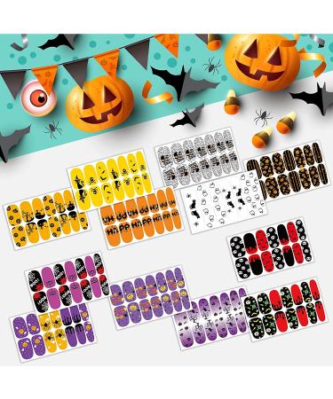 TailaiMei Halloween Glow in the Dark Nail Wraps - 12 Sheets Fluorescent Polish Stickers with Nail Files for DIY Nail Art Decals (Dark Style) - Buy Online on GoSupps.com