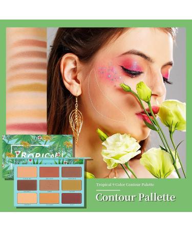 Docolor 3 in 1 Makeup Palette - 27 Colors Contour, Highlighter, Blush | Long Lasting, Waterproof Eyeshadow Palette - Tropical Gift Kit - Buy Online on GoSupps.com