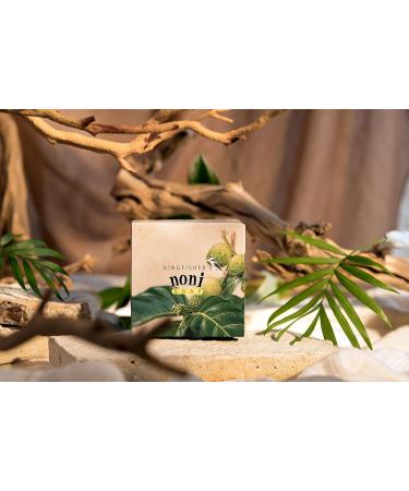 Kingfisher Noni Premium Soap | 100% Natural Handmade Soap for Sensitive Skin | Nourishing Noni Oil & Leaf Powder | Gentle Cleansing & Moisturizing - 95g - Buy Online on GoSupps.com