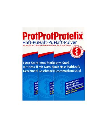 3x PROTEFIX adhesive powder 50g PZN 01381004 Extra strong with wet adhesive power