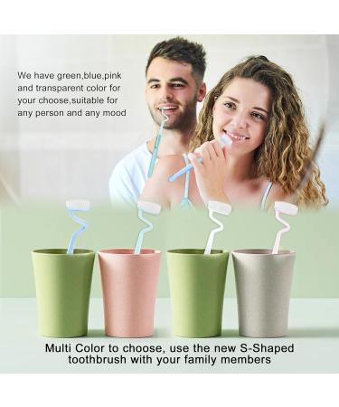 Soft S-Shaped Manual Toothbrush for Sensitive Gums Nano Floss Bristles Deep Clean Candy Color | Perfect for Adults & Juniors (Green - Buy Online on GoSupps.com