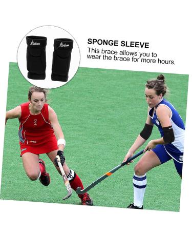 Mobestech Thick Sponge Elbow Pads & Braces for Men - Support Sleeves Splints & Protectors for Tennis & Volleyball | Black - Buy Online on GoSupps.com