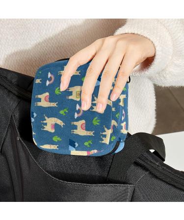 Alpaca Cactus Rainbow Menstrual Pad Storage Bag - Portable Period Pouch for Women - Color 12 - Buy Online on GoSupps.com