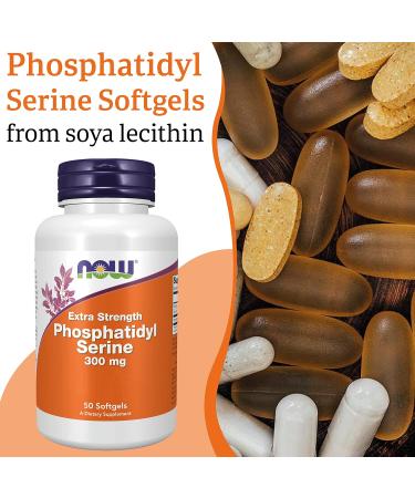 Now Foods Phosphatidylserine 300mg High Dose | 50 Softgels | Lab-Tested, Gluten Free, Non-GMO - Buy Online on GoSupps.com
