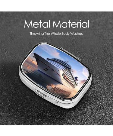 Cruise Ship Pill Case - Compact 2 Compartment Travel Organizer | Cute Pill Box for Purse & Travel Gifts - Buy Online on GoSupps.com