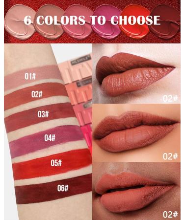 Matte Liquid Lipstick for Women | Long-Lasting Waterproof Lip Tint - 16H Wear Pigmented Velvet Nude Red | Perfect Christmas Makeup Gift - Buy Online on GoSupps.com