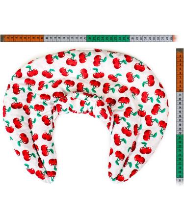 2-in-1 Neck Pillow with Stand-Up Collar - Cherry-White Linseed Heat & Cold Therapy - Buy Online on GoSupps.com