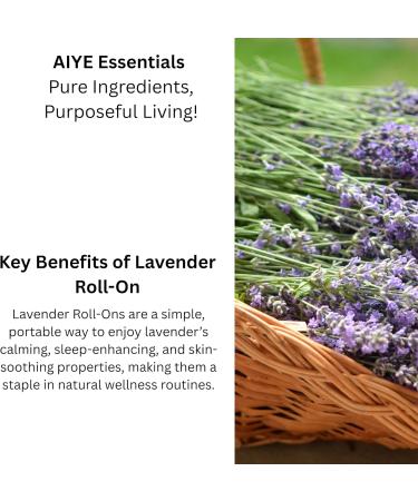 AIYE Essentials Pure Lavender Roll-On 100% Pure Essential Oil 0.34 oz Portable Wellness for Sleep and Relaxation with Easy Application - Buy Online on GoSupps.com
