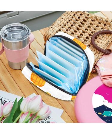 Shop Stylish Menstruation Pad Bag with Zipper - Pineapple Pattern Collection for Women & Girls | Tampons & Napkin Storage - Buy Online on GoSupps.com