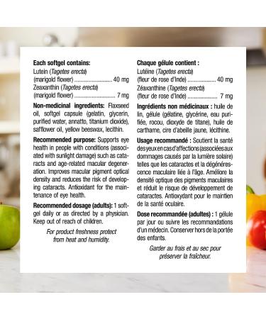 Webber Naturals Lutein 40 mg with Zeaxanthin Maximum Strength 60 Softgels Supports Eye Health Nutritional Supplement - Buy Online on GoSupps.com