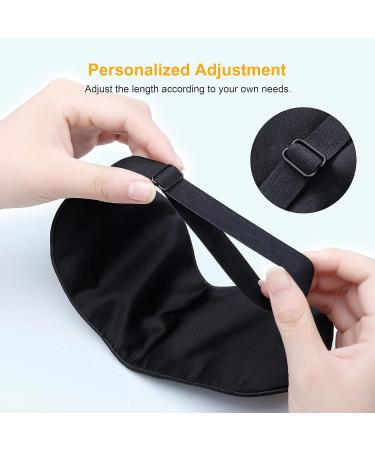 Buy Gritin Silk Sleep Mask - 100% Natural Skin-Friendly Eye Mask for Side Sleepers with Adjustable Straps & Earplugs - Dark Black | International Shipping - Buy Online on GoSupps.com