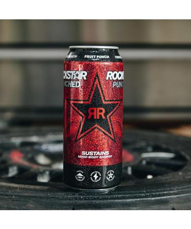 Rockstar Energy Drink Punched Fruit Punch 16oz Cans - 12 Pack - Buy Online on GoSupps.com