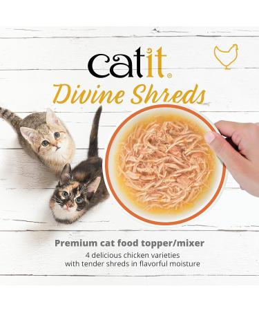 Catit Divine Shreds Premium Cat Food - Chicken Salmon & Pumpkin Topping (75g) - Dry Food for Cats - 1 Pack International Shipping Available - Buy Online on GoSupps.com