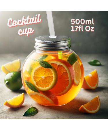 Plastic Fish Bowls for Drinks 500ml Party 6 Pack Small Fish Bowl Cups with Lids and Straws 6 Fishbowls - Buy Online on GoSupps.com