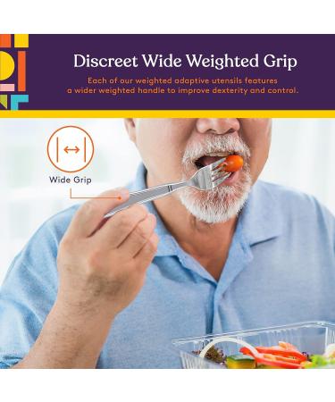 Special Supplies Adaptive Utensils - 4-Piece Premium Stainless Steel Set for Hand Tremors, Arthritis, Parkinsons, and Elderly Use - Buy Online on GoSupps.com