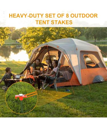 Galvanized Steel Heavy Duty Tent Stakes - 8pc-Pack - Orange - Buy Online on GoSupps.com