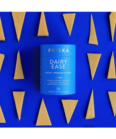 FRISKA Dairy Ease Supplement | Digestive Enzymes & Probiotics | Lactose Intolerance Relief | 30 Capsules - Buy Online on GoSupps.com
