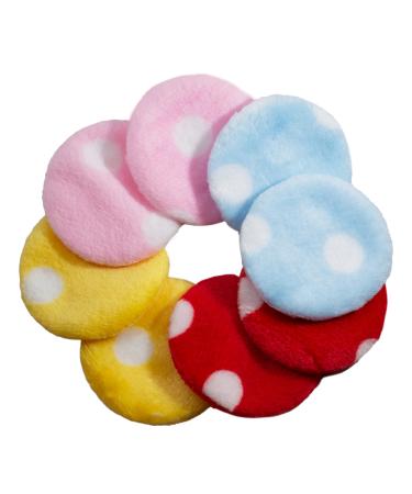EKGRM Reusable micorfibre make up remover pad 8 pack eco friendly washable face cloths for all skin types multi-color.