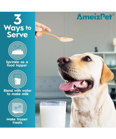 AmeizPet 100% Natural Goats Milk Powder For Dogs Powder To Create Delicious Goats Milk Perfect for Hydration Nutrient Rich Sensitive Tummy Dog Food Topper 200g (7 Oz.) Goat milk powder 200 g - Buy Online on GoSupps.com