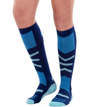 COMPREX Compression Stockings | Ultimate Ski Travel & Pregnancy Socks | Breathable Compression Socks (White/Gray Size 35-38) - Buy Online on GoSupps.com