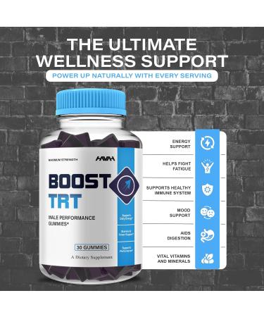 Boost TRT Maximum Strength Performance Gummies BoostTRT Gummy Supplement Boost TRT Maximum Strength Advanced Shilajit Multivitamin Supplement BoostTRT Health Gomitas (1 Month Supply) - Buy Online on GoSupps.com