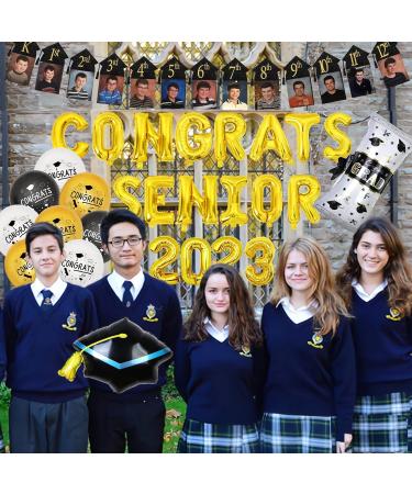 High School Graduation Decorations 2023 Senior School Graduate Party Decorations with Senior 2023 Cake Topper 1st - 12th Grade Photo Banner for Class of 2023 Graduation Decor - Buy Online on GoSupps.com