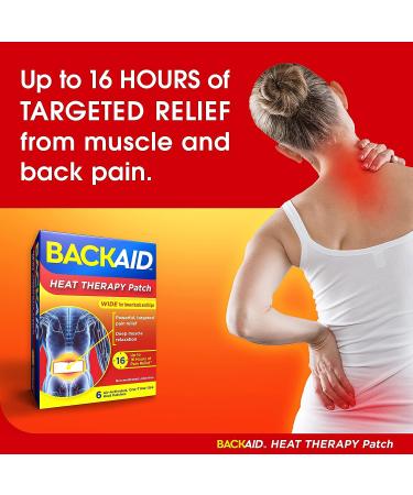 Backaid Heat Therapy Patch - Portable Heating Pad for Lower Back and Hip Pain Relief - 6 Count - Buy Online on GoSupps.com