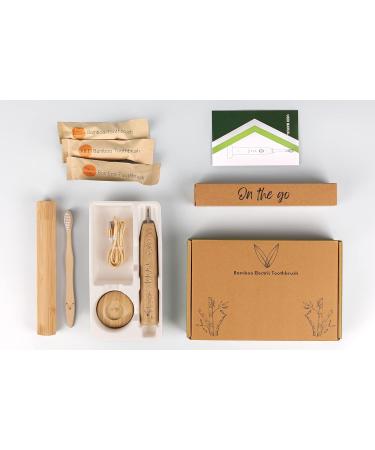 V EcoSonic Bamboo Toothbrush Kit - Eco-Friendly Sonic Electric Toothbrush with Bamboo Heads & Travel Case - Buy Online on GoSupps.com