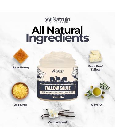 Beef Tallow Salve All Natural Grass Fed Beef Tallow & Honey All Purpose Balm Moisturizing Body Salve Great for Eczema Cracked Dry Itchy Irritated Skin Skin Repair Skincare Made in USA - Buy Online on GoSupps.com