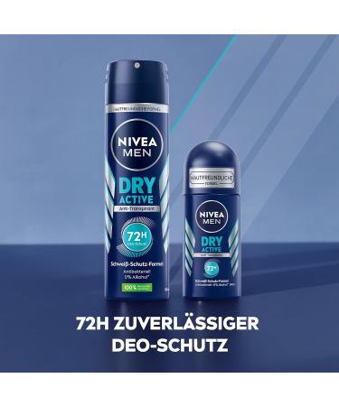 Nivea Men Dry Active Roll-On Deodorant - Fresh - 50ml - Buy Online on GoSupps.com