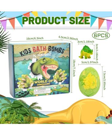 Dinosaur Egg Bath Bombs Set for Kids - 6 Large 100g Fizzies with Mini Toys - Perfect Easter, Christmas, Birthday Gift - Buy Online on GoSupps.com