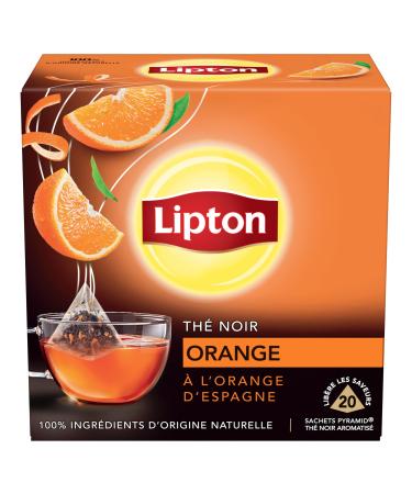 Lipton Th Noir Orange l'orange d'Espagne 20 Sachets Pyramid