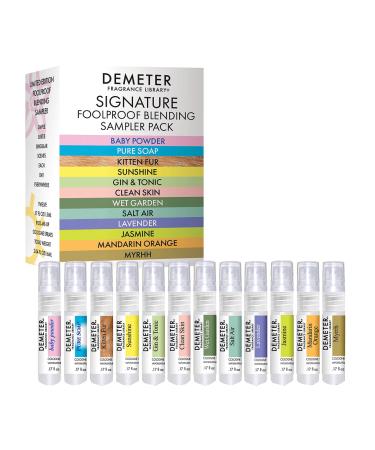 DEMETER Fragrance's Signature Foolproof Blending Perfume Sampler Set of 12 - Baby Powder - Pure Soap - Kitten Fur - Sunshine - Gin & Tonic - Clean Skin - Wet Garden - Salt Air - Lavender - & More