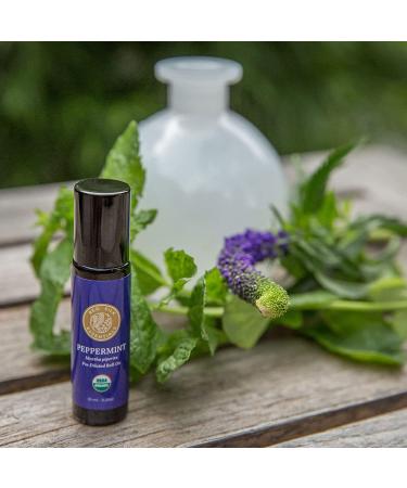 Organic Peppermint Essential Oil Roll-On 10ml - USDA Certified Pure Oil for Headache, Migraine, Pain, Nausea & Energy Relief - Travel Safe - Buy Online on GoSupps.com