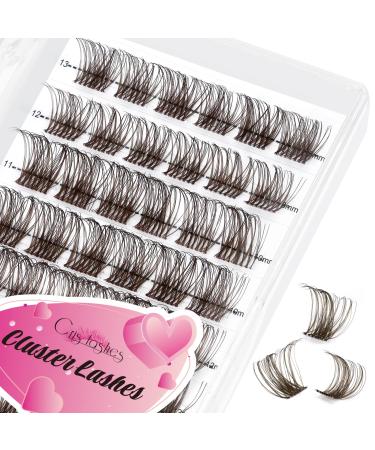 Cluster Lashes  Crislashes Lash Clusters 13 Rows Soft  DIY Eyelash Extensions  78 PCS Resuable Cluster Eyelash Extensions at Home (F13 Mix 8-16mm) 30 Gram (Pack of 1) Brown-D-Curl-mix8-16