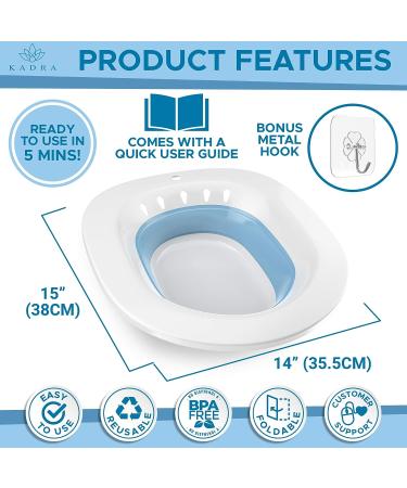 Kadra Sitz Bath With Storage Hook - Postpartum and Hemorrhoid Relief Kit - Buy Online on GoSupps.com